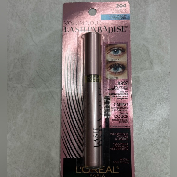 L’Oréal Paris Voluminous Lash Paradise Waterproof Blackest Black 204 Mascara. - Picture 3 of 3